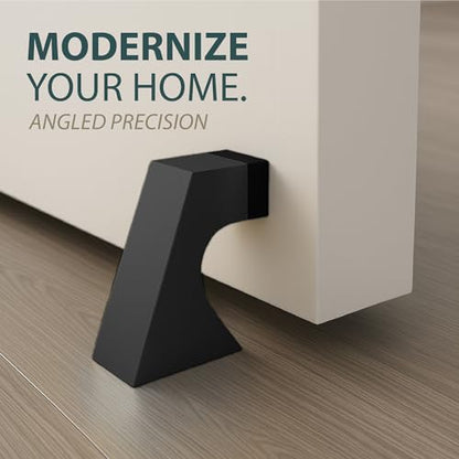 Mega Handles Curved Floor Door Stop Matte Black (1-Pack) - Wall Protector - color: Matte Black
