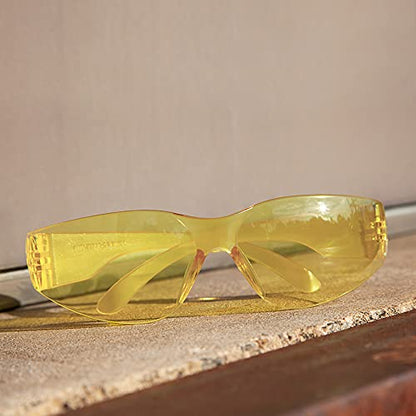 BISON LIFE Yellow Safety Glasses for Men & Women, ANSI Z87.1, 12 Pack - color: Yellow/Yellow