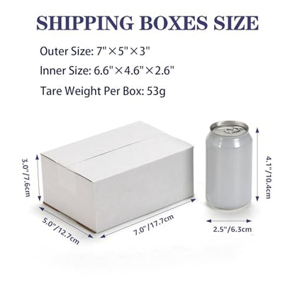 Shipping Boxes 7x5x3 Set of 25, White Corrugated Cardboard Box for Mailing Business Packaging - size: 7x5x3 Inches