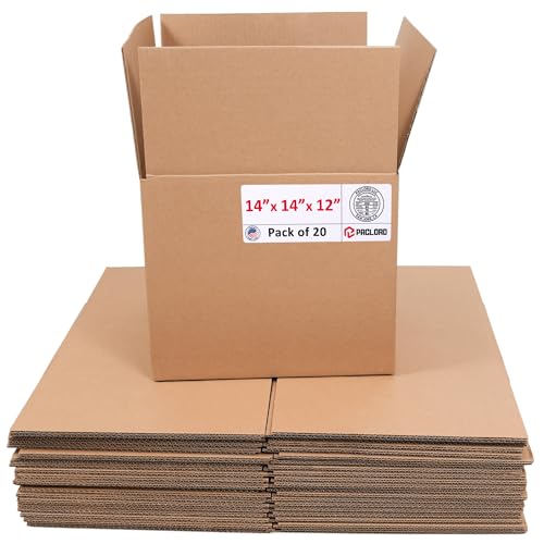 Medium Moving Cardboard Boxes 14"L x 14"W x 12"H (Pack of 20) - USA-Made Packing Boxes for Moving, Shipping, or Storage - USPS, UPS, FedEx Approved - Professional Packing Supplies - color: Pack of 20, size: Medium 14x14x12"
