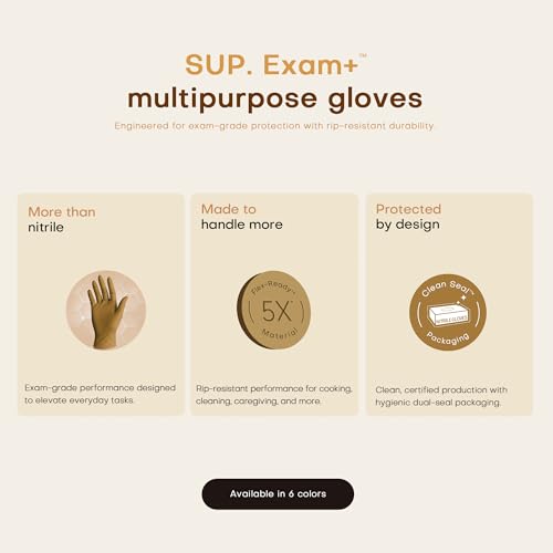 Supmedic SUP Exam Plus® Nitrile Gloves, Powder-Free Disposable, Trail Tan - color: X-large (Trail Tan 1000)
