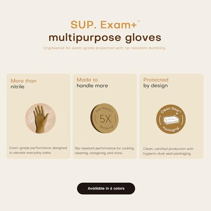 Supmedic SUP Exam Plus® Nitrile Gloves, Powder-Free Disposable, Trail Tan - color: X-large (Trail Tan 1000)