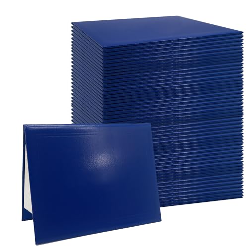 GraduationMall 8.5"x11" Smooth Padded Diploma Cover Certificate Holder Royal,48-Packs - color: Royal, size: 48 Packs