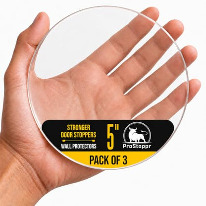 ProStoppr® Door Stoppers - X Large 5" (3 Pack) - Strong Adhesive Backing - color: Clear, size: X-Large 5"
