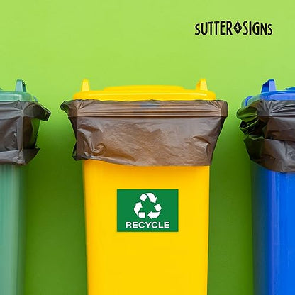 Recycle Stickers, 7" x 10" (Pack of 4) - size: 7" x 10" (Pack of 4)