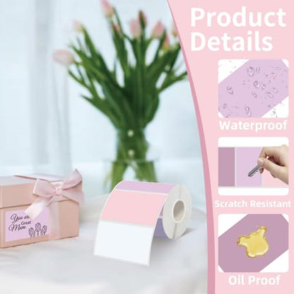 Starboling 3" x 2" Thermal Labels,Self-Adhesive Rectangle Thermal Printer Sticker,for Price,Barcode,Mailing,Name（Pink Gradient） - color: 2''x3''gradient Pink, size: 2''x3''