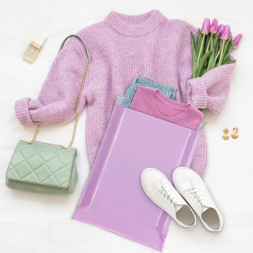Fuxury Poly Mailers 12x15.5" 50Pcs,Shipping Bags For Clothing,Light Purple - color: Light Purple, size: 12x15.5" 50pcs