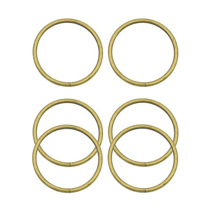40pcs 4 Sizes O Rings Welded Strong Metal Heavy Duty Round Ring for Pet Collars Buckle Belts Strap Webbing Sewing - color: 2"(50mm) Bronze 6pcs