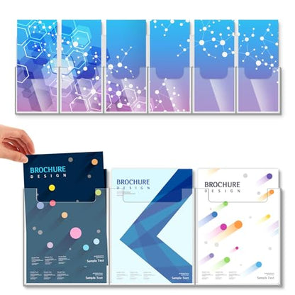 Sherr 2 Pcs Acrylic Brochure Pamphlet Holder Wall Mount 2 Sizes 9 Pocket