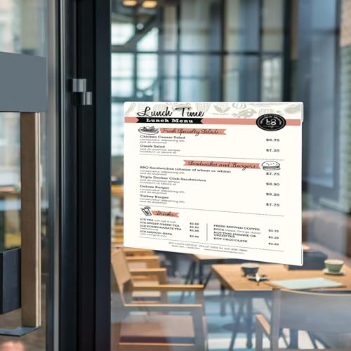 EHWINE Acrylic Sign Holder 8.5 x 11 Wall Mount, 10 Pack Horizontal Display