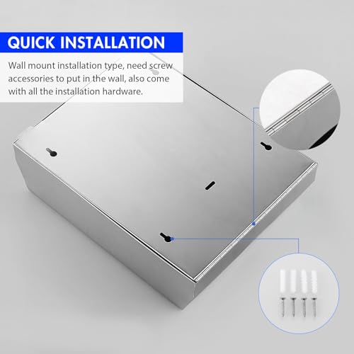 Gorlary Commercial Paper Towel Dispenser Wall Mount, Silver - color: Silver, size: 500 Sheets – Set