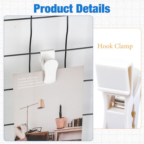Starry 25 PCS Grid Wall Accessory Hooks Siding Clips to Hang Things Wall - color: White