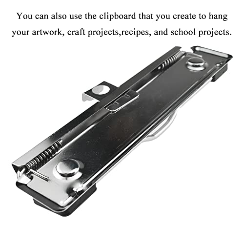 HAHIYO 4.72 Inches Silver Metal Clipboard Clips with Rubber Grips 5 Pack Mountable Sturdy Strong Springs with Rivets Document File Wood Plastic Clips Board for Office School Home - style: Silver-4.72in-5p