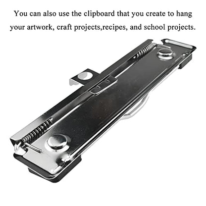 HAHIYO 4.72 Inches Silver Metal Clipboard Clips with Rubber Grips 5 Pack Mountable Sturdy Strong Springs with Rivets Document File Wood Plastic Clips Board for Office School Home - style: Silver-4.72in-5p