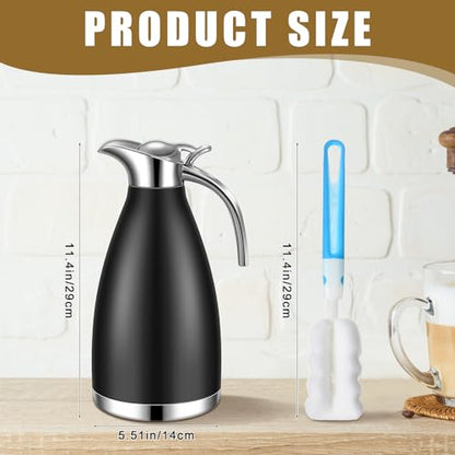 Uiifan 2 Pcs 68oz Thermal Coffee Carafe, Black, White - color: Black/White