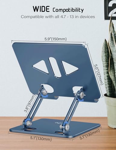 Aoviho Tablet Stand for Desk,Adjustable Tablet Holder,Navy Blue - color: Navy Blue