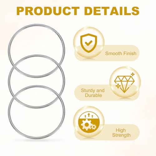 PATIKIL 2.8" Metal O Ring, 4 Pcs Heavy Duty 304 Stainless Steel O Rings Welded Round Rings for DIY Crafts Hardware Belt Dog Leash Macrame, 3x70mm - size: 3x70mm