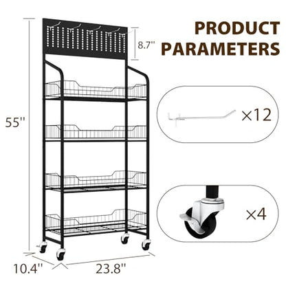 4 Tier Retail Display Rack, Snack Candy Display Shelves 55*23.8*10.5
