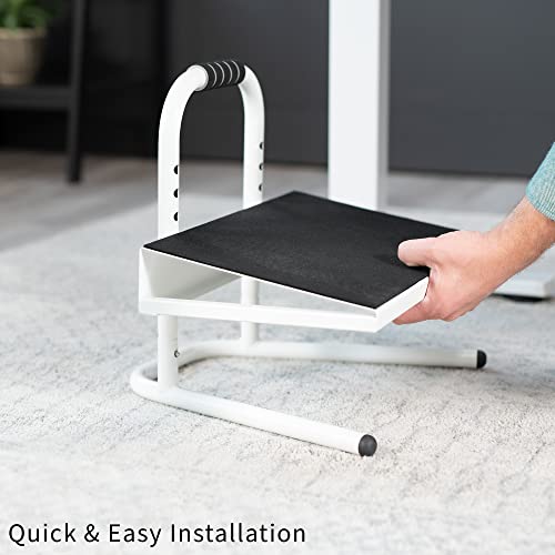 VIVO White Ergonomic Height Adjustable Foot Rest Platform, STAND-FT01W - color: White