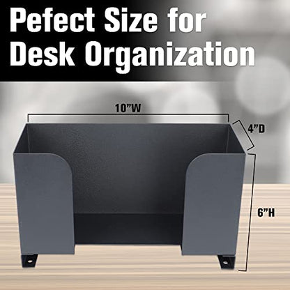 BankSupplies Deposit Ticket Holder - 10W x 4D x 6H - Scratch Resistant Black Steel - Check & Voucher Sorter - Desk Organizer for Deposit Slips, Receipts, Forms, Tickets