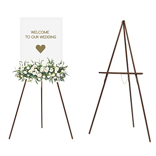 MEEDEN Easel Stand for Wedding Sign: Wood Tripod for Display Poster Board - color: Walnut
