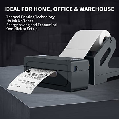 JADENS Bluetooth Thermal Shipping Label Printer, Wireless 4x6 Label Printer - color: Blue