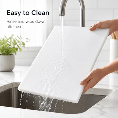 Commercial Cutting Board, Plastic Poly Kitchen Board Dishwasher Safe, Heavy Duty Food Prep Surface for Restaurant Use (18"L x 12"W x 0.57"Th) - color: White, size: 18"L x 12"W