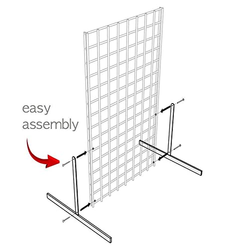 Only Garment Racks Black Gridwall T Base Rectangular Tube With Levelers (Economically Sold in a Set of 3 Pairs) Black Finish - style: T LEGS WITH HARDWARE/SCREWS