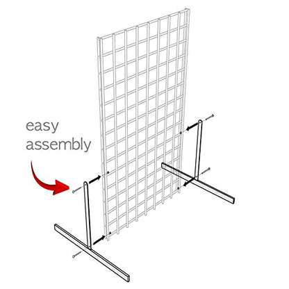 Only Garment Racks Black Gridwall T Base Rectangular Tube With Levelers (Economically Sold in a Set of 3 Pairs) Black Finish - style: T LEGS WITH HARDWARE/SCREWS