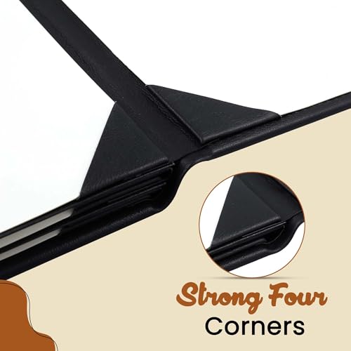 Prestine Menu Covers Made of Premium Faux Leather (10-Pack) - 4.25" x 11" - 6 Views - Black - Restaurant Menu - Wine List - Bar Menu - size: 4.25”x11” - 6 Views