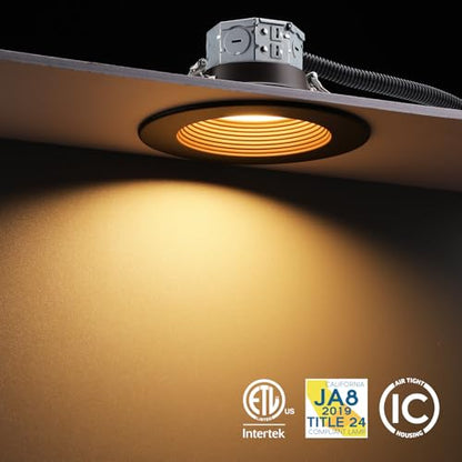 TORCHSTAR 8-Pack 5CCT 6 Inch LED Recessed Light Canless, Oil Rubbed Bronze - color: Oil Rubbed Bronze-5CCT, size: 6 Inch