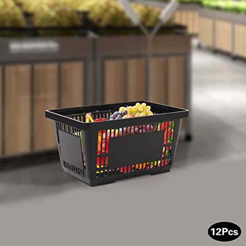 Shopping Basket 12-Pack 21L Black PP Durable Storage