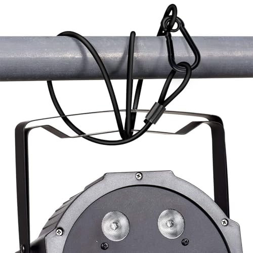 Lighting Safety Cable with Loops(6-Pack), 25kg Load Stage Light Safety Cable Black Security Chain Hanging on Trusses, Stainless Steel Lanyard（Diameter 2mm/0.08in, Length 30cm/11.82in)