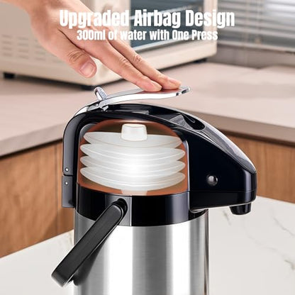 PARACITY Stainless Steel Drink Dispenser, 2-Pack Airpots, 84.5 fl oz Each - color: 2PCS-Stainless Steel