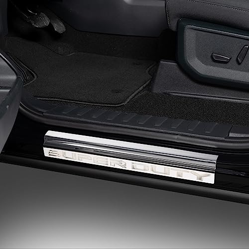 Putco Super Duty Logo Stainless Steel Door Sill Plates Kit - Fits Ford F250/F350/F450/F550 Crew Cab 2023-2027