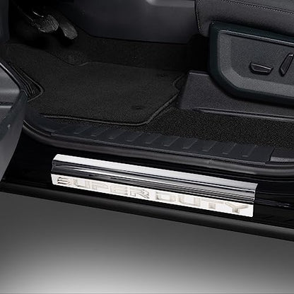 Putco Super Duty Logo Stainless Steel Door Sill Plates Kit - Fits Ford F250/F350/F450/F550 Crew Cab 2023-2027