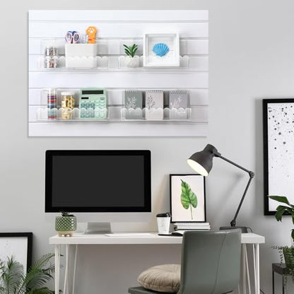 Briwooody Slatwall Shelf Acrylic Shelves, 12" Wide 3" Deep, Wavy, 4 Pack - color: Wavy, size: 12" Wide 3" Deep