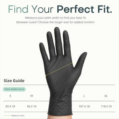 BEASTEK Black Nitrile Disposable Gloves, 4.0 Soft+™ Powder-Free 100 &1000CT - color: 100 Black (Large)