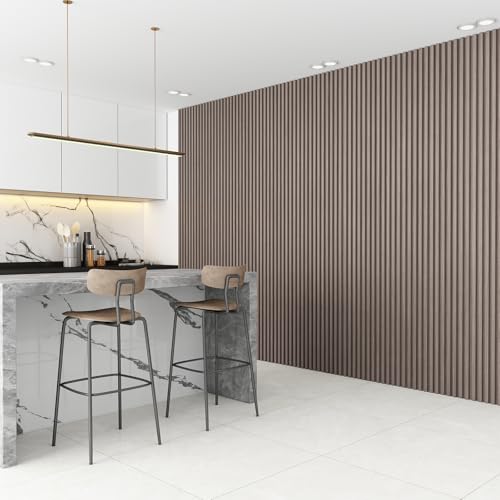 Slat Wall Panel 8-Pack, 108’’x6.1’’, Smoky Oak - size: 108’’x6.1’’-Smoky Oak