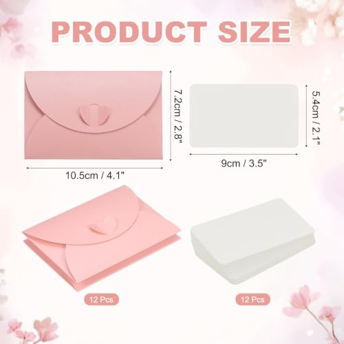 PATIKIL Gift Cards Envelopes (4.1"x 2.8",Pink) Mini Heart Clasp 12PCS - color: Pink