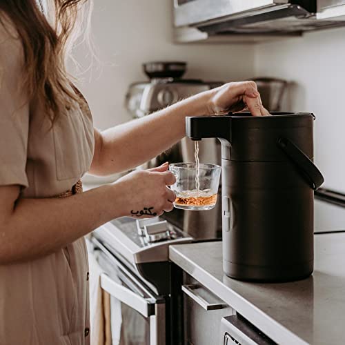 Airpot Coffee Dispenser with Pump - 85 oz Stainless Steel Carafe - color: Black