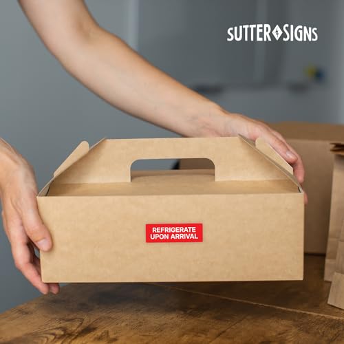 Refrigerate Upon Arrival Stickers 500 Labels per Roll 1"x3" by Sutter Signs - style: Refrigerate