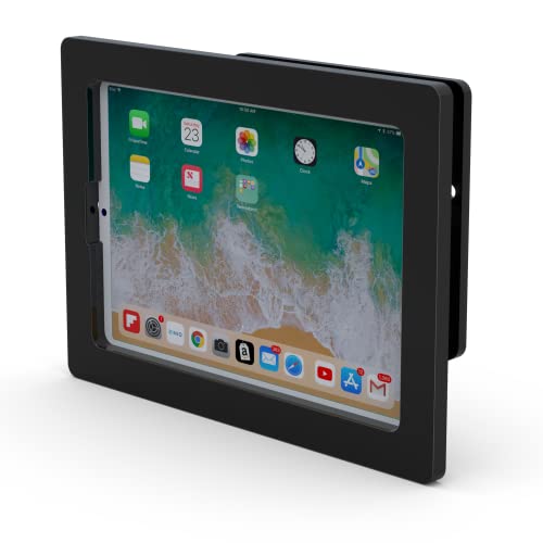 Anti-Theft Acrylic VESA Enclosure for Apple iPad mini 6/7 8.3" 2021 with Free Wall Mount Kit & 90-Degree Angle USB C Charge Cable (iPad mini 6 8.3", Black) - color: Black, size: iPad Mini 6 8.3"