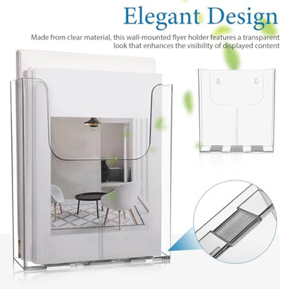 Cabilock 2 pack Clear Acrylic Wall File Holder Wall Mounted Brochure Magazine Organizer File Organizer Mount for Office Mall Exhibition Hotel A4 9.88 X 8.85 X 1.65 in - color: 2PCS