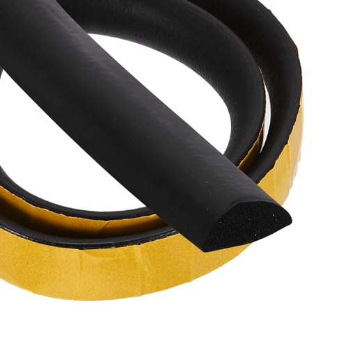 PATIKIL 3.3FT Solid Rubber Weather Stripping, 1-1/6" W x 1/2" H Self Adhesive D Shape EPDM Rubber Seal Strip Gasket for Door Frame Window Insulation RVs Furniture Cabinets, Black - size: 3.3FT x 1 1/6"W x 1/2"H