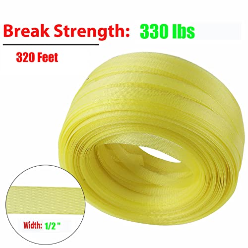 Poly Strap, Polypropylene Strapping, 320' Length, 100 pcs Clips