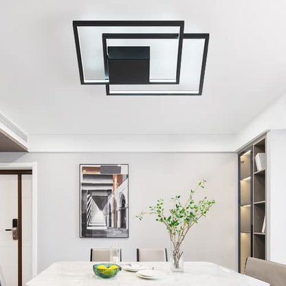 Modern LED Ceiling Light,Black,Frame Flush Mount Ceiling Light - size: 2-light squares