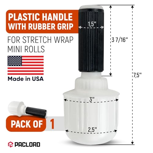 Stretch Wrap Plastic Handle with Rubber Grip, Pack of 1