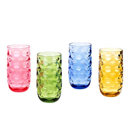 Cupture Impression Plastic Tumblers BPA Free, 20 oz, 4-Pack (Assorted Colors)