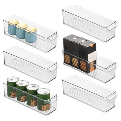 iDesign Stackable Fridge Storage Bin with Handle, Set of 6, Clear - style: Pack of 6